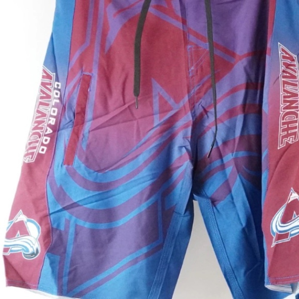 NWT [KLEW] Colorado Avalanche NHL Board Shorts Swim Trunks Men’s Sz Small (30) - Picture 5 of 10